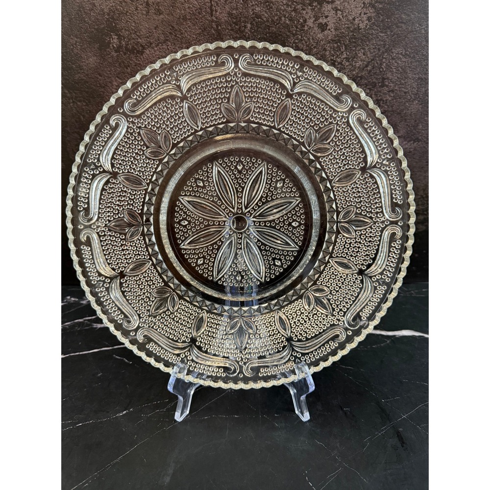 Vintage Federal Glass Heritage Pattern 11.5in Dinner Serving Plate